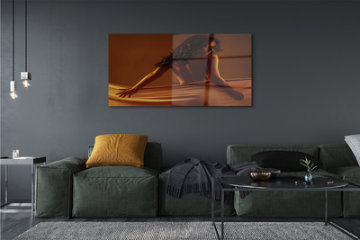 Quadro de vidro Mulher com tecido