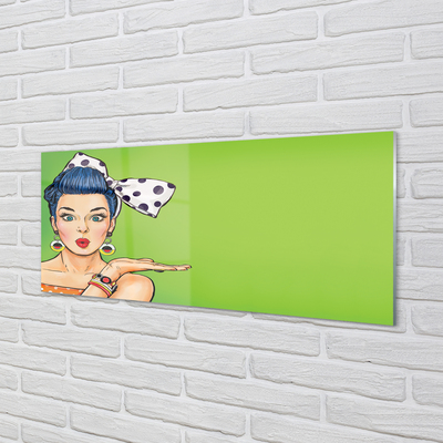 Pintura em vidro Mulher com lábios vermelhos