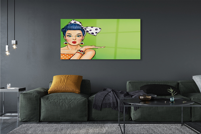 Pintura em vidro Mulher com lábios vermelhos