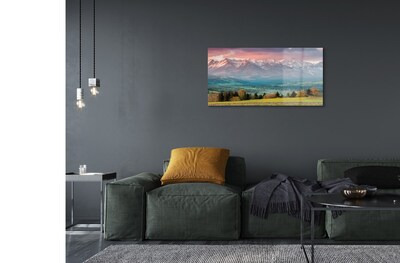 Quadro de vidro Montanhas do campo