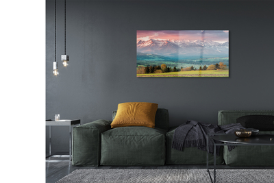 Quadro de vidro Montanhas do campo