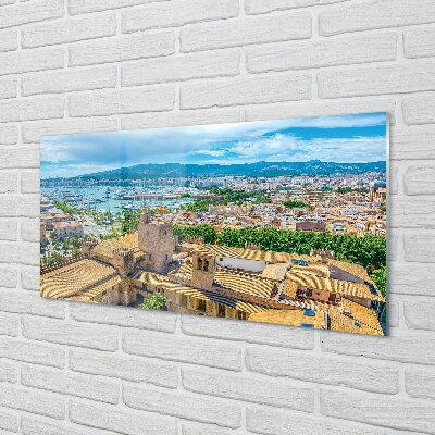 Quadro de vidro Cidade costeira do porto da Espanha