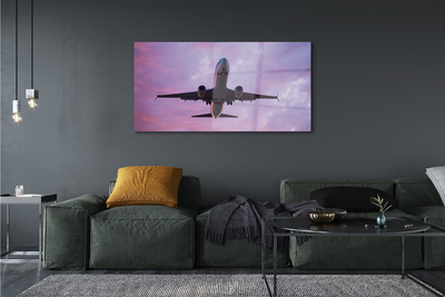 Quadro de vidro Nuvens céu avião