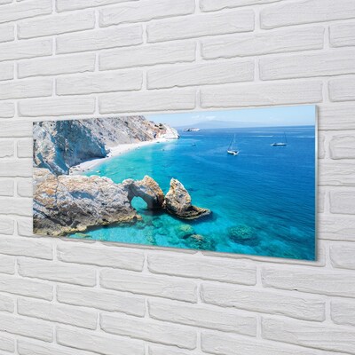 Quadro de vidro Grécia Praia Costa Marítima