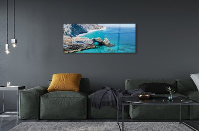 Quadro de vidro Grécia Praia Costa Marítima