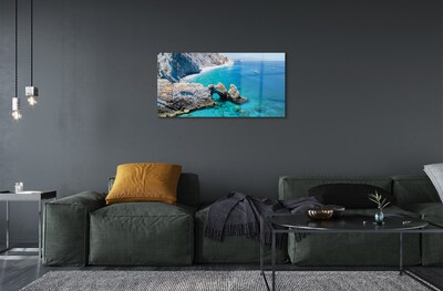 Quadro de vidro Grécia Praia Costa Marítima