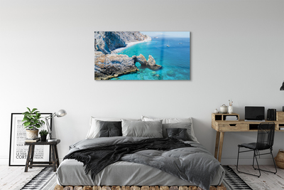 Quadro de vidro Grécia Praia Costa Marítima