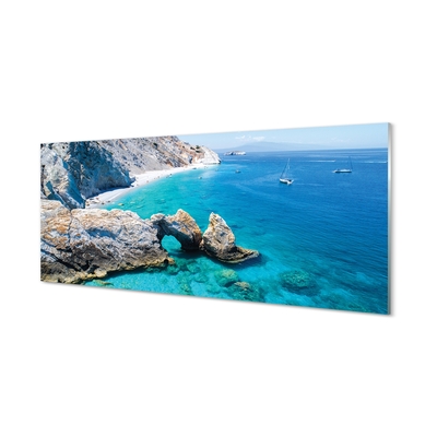 Quadro de vidro Grécia Praia Costa Marítima