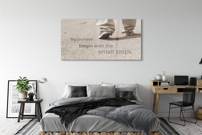 Pintura em vidro Sapatos com inscrição em concreto