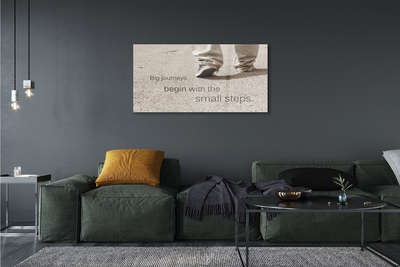 Pintura em vidro Sapatos com inscrição em concreto