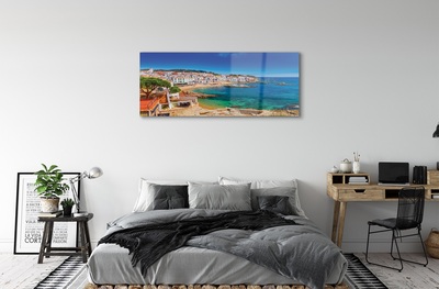 Pintura em vidro Espanha Praia Cidade Costa