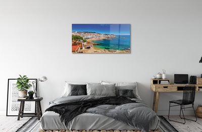 Pintura em vidro Espanha Praia Cidade Costa