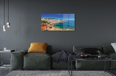Pintura em vidro Espanha Praia Cidade Costa