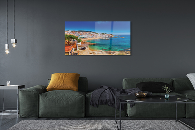 Pintura em vidro Espanha Praia Cidade Costa