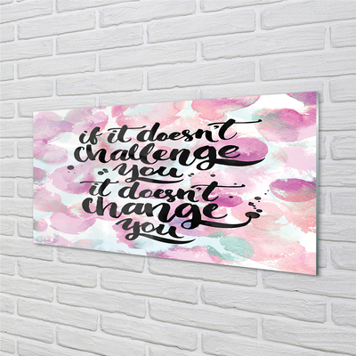 Quadro de vidro Letras pretas em fundo colorido