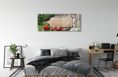 Quadro de vidro Tábua de especiarias de salsa