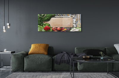 Quadro de vidro Tábua de especiarias de salsa