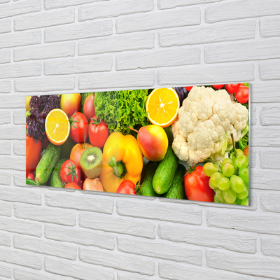 Pintura em vidro Couve-flor, kiwi, pepino