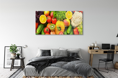 Pintura em vidro Couve-flor, kiwi, pepino