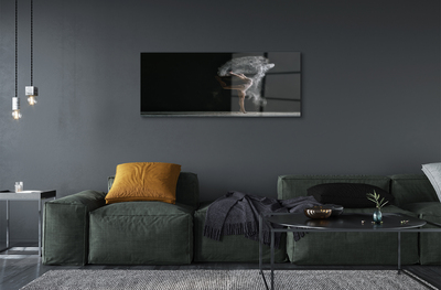 Pintura em vidro Mulher fuma