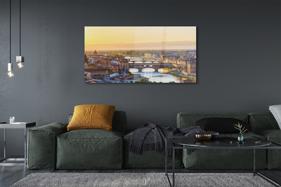 Pintura em vidro Panorama do nascer do sol na Itália