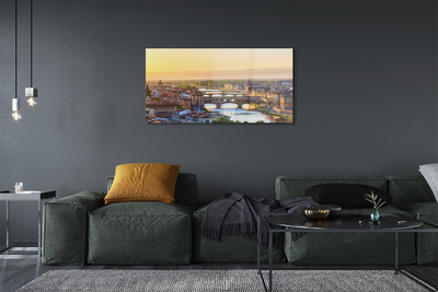 Pintura em vidro Panorama do nascer do sol na Itália