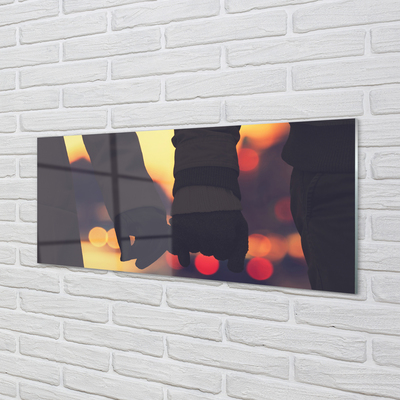 Pintura em vidro Pessoas mãos de luz