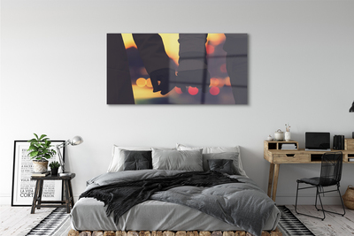 Pintura em vidro Pessoas mãos de luz