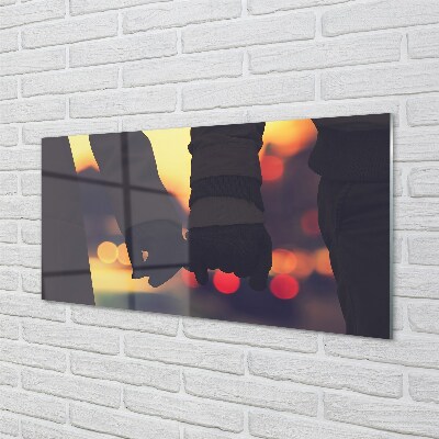 Pintura em vidro Pessoas mãos de luz