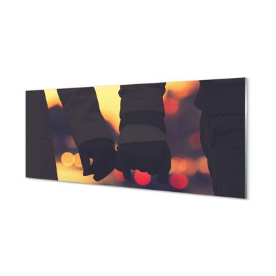 Pintura em vidro Pessoas mãos de luz