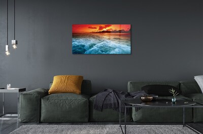 Quadro de vidro Pôr do sol no mar de árvores