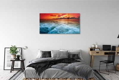 Quadro de vidro Pôr do sol no mar de árvores