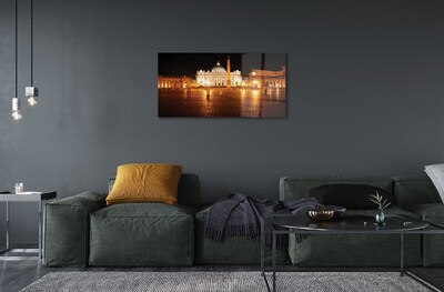 Quadro de vidro Praça da Basílica de Roma à noite