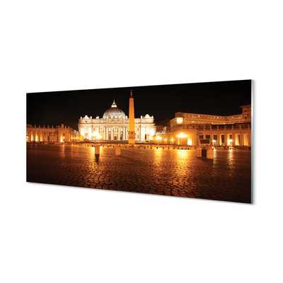Quadro de vidro Praça da Basílica de Roma à noite