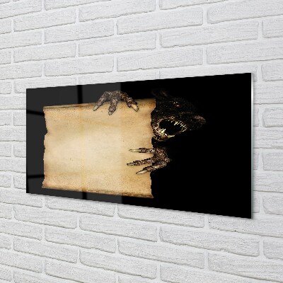 Pintura em vidro Carta de personagem assustadora