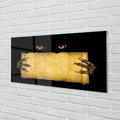 Quadro de vidro Olhos de cartão dedos