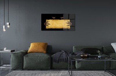 Quadro de vidro Olhos de cartão dedos