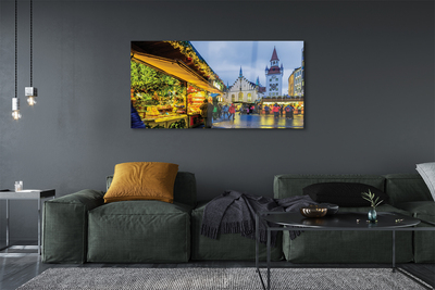 Pintura em vidro Alemanha Praça do Mercado Antigo Natal