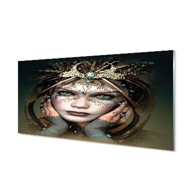 Quadro de vidro Mulher de olhos azuis