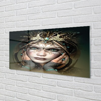 Quadro de vidro Mulher de olhos azuis