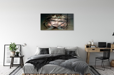 Quadro de vidro Mulher de olhos azuis