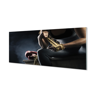 Quadro de vidro Luva de bandagem feminina