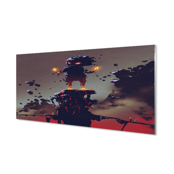 Pintura em vidro Figura fumaça fogo