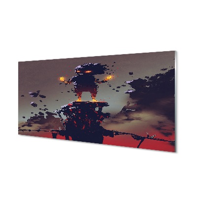 Pintura em vidro Figura fumaça fogo