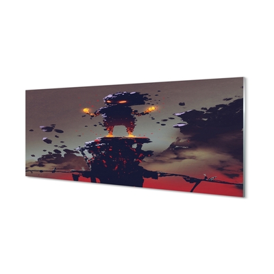 Pintura em vidro Figura fumaça fogo