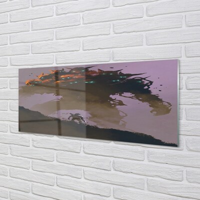 Quadro de vidro Homem uma figura assustadora com cabeças