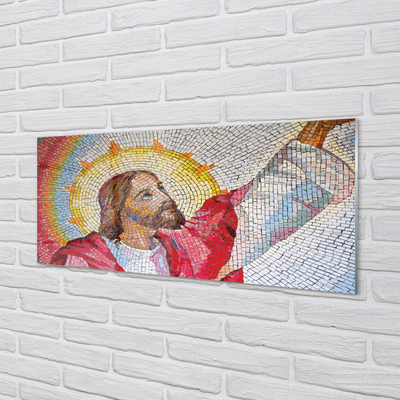 Quadro de vidro Jesus Mosaico