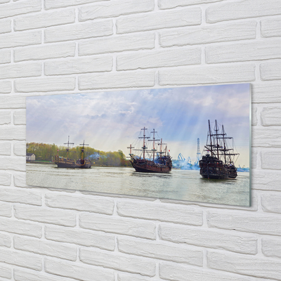 Quadro de vidro Céu navios dia nuvens