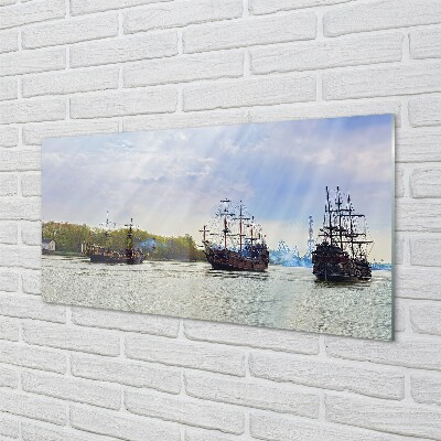 Quadro de vidro Céu navios dia nuvens