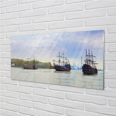 Quadro de vidro Céu navios dia nuvens
